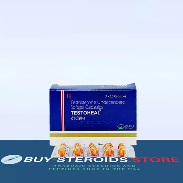 B76 Testoheal Capsules Manufacturer – Healing Pharma Package – 40mg (60 capsules) Active substance – Testosterone Undecanoate (Andriol) Testoheal Capsules are produced by Healing Pharma and contain the active substance Testosterone Undecanoate which is oil based but taken orally. Testosterone Undecanoate (Andriol) is different to other oral steroids because it is not c-17 alpha alkylated so the liver does not digest it. These capsules actually avoid the liver and are partially absorbed through the lymphatic system, helping the body to maintain testosterone levels. This makes the drug non-toxic to the liver and is why it is considered to be a safer method of taking testosterone when compared to the injectable and liver-toxic oral forms. Effect of Testosterone Undecanoate The positive effects are similar to any other form of testosterone, the main ones being: Fat burning. Muscle mass increase. Boosted confidence. Heightened libido. Improvement in sleep. Mood improvement. Side effects of the drug We do not recommend the drug for women due to the risk of virilization side effects. A few of the side effects associated with this drug are: Acne. Aggression. Libido changes. Enlarged prostate. Hair loss. Headache. Lack of appetite. In order to avoid most if the side effects, Post-Cycle Therapy (PCT) is necessary at the end of the cycle. Using Andriol 40mg The dosage of Testosterone Undecanoate that is used for bodybuilding should be fairly high in order to gain the desired effect. A daily dose of between 240 – 280mg (6 – 7 capsules) is the minimum needed in order to attain results. For the best effects from the cycle, we recommend using 400 – 480mg (10 – 12 capsules) per day for 6 – 8 weeks. Split the daily dosage into 2 separate doses and take one in the morning and one in the evening in order to maintain testosterone levels. You can buy Testosterone Undecanoate from our online store in the UK.