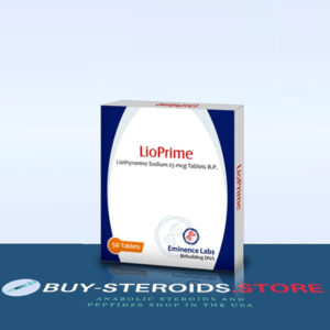 LioPrime Manufacturer – Eminence Labs Package – 25mcg (50 pills) Active substance – Liothyronine (T3) LioPrime is produced by Eminence Labs and contains the active ingredient Liothyronine Sodium. Liothyronine is a synthetic version of the thyroid hormone, Triiodothyronine (T3). It helps by: Improving the function of the cardiovascular system. Having a positive effect on both the kidneys and liver Normalizing the metabolic processes. In sport, T3 is used to speed up the breakdown of fat cells. Effect of Liothyronine (T3) If used correctly, you can get the following results from a cycle with T3: Improved metabolic processes. Stimulation of the processes of breaking down fat cells. Improvement in the function of the central nervous system. Heat production increase. Better sleep. Less of an appetite. Increased endurance. Side effects of the drug Some potential side effects from the use of T3 are: Anxiety. Blurred or double vision. Arm, back, jaw or chest pain. If the recommended dose is exceeded, side effects may present themselves, it they do, stop using the drug immediately. Using T3 25mcg Everyone should calculate their dose individually. Usually, cycles should not last more than 6 weeks. It is recommended to begin the cycle with the lowest possible dose (25mcg or 1 tablet). By doing it this way, you will be able to stop taking the drug right away in case any side effects are present. If your body tolerates the drug well, you can slowly increase the dosage after 4-7 days. The maximum dosage should not exceed 100mcg. Upon reaching the required result, the dose should then be gradually reduced. The duration of the cycle can be up to 6 weeks. The use of a combined cycle will help the user achieve the best results without side effects. Adding beta-blockers to a cycle will help to take care of the heart. T3 may also be combined with Clenbuterol and are both available for you to buy from our online store in the UK.